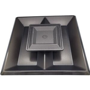 Tupperware Get Togethers Buffet Tray - Divider Dish -‎ Lid Black 1385 1386 1387